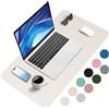 Zanfqvo Tappetino Scrivania - Sottomano Scrivania Impermeabile Antiscivolo - Tappetino Mouse Grande per Ufficio/Casa, 80 cm x 40 cm (Beige)