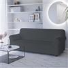 Italian Bed Linen Copridivano Leslie 3 Posti con braccioli - Fodera Sagomata Estensibile 190-215 cm in Poliestere + Elastan, Salvadivano Elasticizzato - Grigio Scuro