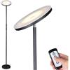BAKAJI Lampada Piantana da terra a LED ad Alta Luminosità 20W 1600 Lumen Luce Dimmerabile Colorazione Regolabile Accensione Gestione Touch o Telecomando Design Moderno 175cm in Metallo Nero (20)