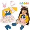 Xerteam Dolce Vestito per Bambole 20-22 pollici, Vestito Gonna Floreale con Calzini, Borsa e Fascia per Capelli
