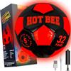 Hot Bee Palloni da calcio, Pallone da Calcio Luminoso, Pallone Futsal, Calcio a 5 Footballs, Pallone da Calcio Allenamento, Pallone da Calcio LED Illuminato per Giovani e Bambini Unisex -Nero