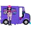 Monster High Fangtastic - Food Truck Snack & Musica, playset con bambola e camion trasformabile in palcoscenico, 13 accessori a tema musica e cibo inclusi, giocattolo per bambini, 4+ anni, HXH83