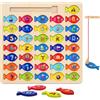 RunHero Montessori giocattolo da 1 anno in su, gioco di pesca magnetico, in legno, per bambini