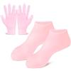 Theaque Maschera esfoliante in silicone, guanti in silicone, da donna, per piedi secchi e screpolati (rosa)