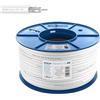 EDISION ICX-100 Cavo Coassiale 100m Antenna TV SAT Interna PVC Bianco, Acciaio Ramato CCS/AL, 17VAtC, CPR Eca, Classe A per DVB-S2/T/T2/C, RADIO, Bobina Plastica