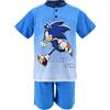 Sonic The Hedgehog Pigiama per Ragazzi, Set da 2 Pezzi Pigiama in Morbido Cotone Design Sonic Il Riccio Maglietta e Pantaloncini, Taglia 8 Anni | Blu