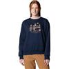 Columbia Equipaggio Hart Mountain 3 Felpa Girocollo, Collegiate Navy/Treehome Plaid, XS Donna