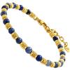 Dada Gioielli - Bracciale Significato Pietre Certificate Naturali 4mm Ametista Spiritualità, Agata Protezione, Amazonite Ottimismo, Sodalite Comunicazione 16,5+3 cm (Blu Sodalite e Oro)
