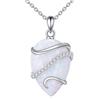 POPLYKE Labradorite/Larimar/Lapis Lazuli/turchese/opale collana per le donne in argento Sterling Teardrop collana gioielli regalo per le donne, m, Argento sterling, Nessuna pietra preziosa