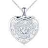 MicLee Collana Ciondoli Cuore di Foto da Donna in Argento 925 Pendenti Medaglioni con Foto Creativo Collane con Zircone Cuore Ciondolo Apribile