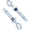 Keple M16 Bullone a occhiello per pareti in calcestruzzo con tassello in acciaio expandabe, 16mm manicotto di metallo e 12x80mm bullone di ancoraggio a gancio con dado esagonale, per materiali solidi (2 pz)