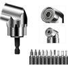 Esoes Adattatore per avvitatore angolare a 105°, versatile con supporto magnetico da 1/4, angolo con punta a vite, per forare in spazi ristretti (corto)