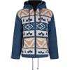 SHAKALOHA LIFE IS FOR LIVING SHAKALOHA - Cardigan da uomo in lana lavorata a maglia, colore blu, marrone, foderato con caldo pile, cappuccio rimovibile e colletto interno, forte cerniera YKK, M Horizon ZH BlueBrown., Bluebrown, S