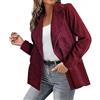 Generic Giacca Cardigan in Velluto a Coste Tinta Unita Autunno Inverno da Donna Piumino Donna Nero Cappuccio Piumino Donna Double (RD1, XXL)