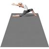 Odoland Tappeto Yoga Grande 200 x 130 x 0.6cm, Tappeto Fitness 6 mm Spesso Antiscivolo e Resistente, Tappetino per Pilates, Yoga, Stretching, Ginnastica a Casa o in Palestra,Grigio