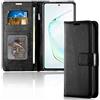 TECHGEAR Custodia in Pelle Galaxy S10 Lite, Cover Libro Protettiva con Slot per Schede, Supporto e Cinturino da Polso - Pelle Sintetica per Samsung Galaxy S10 Lite Cover Portafoglio (Nero)