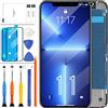 LADYSON OLED Schermo LCD di Ricambio Compatibile per iPhone 11 6.1 Pollici (Modello A2111, A2223, A2221) Display LCD 3D Touch Screen Digitizer Full Glass Assembly Kit con Strumenti +Vetro temperato