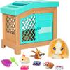 Little Live Pets 26410 Soft Interactive Mama Guinea Pig and her Hutch, e i suoi 3 bambini a sorpresa. 20+ suoni e reazioni. Batterie incluse. per bambini dai 4 anni in su, 7,8 x 12 x 11,3 pollici