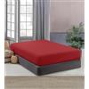 IlGruppone Lenzuolo Sotto No Stiro Con Angoli Elasticizzati Tinta Unita Effetto Raso Fino 27 Cm Lenzuola Microfibra Anallrgica Letto Coprimaterasso - Rosso - Singolo