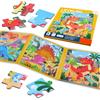 Capgoost Puzzle Magnetico, 25-30-42 Pezzi Puzzle Bambini, Dinosauro Puzzle Portabili 3 in 1 Gioco Educativi, Giocattoli da Viaggio per Attività in Aereo e Auto, Ragazze Puzzle Per Bambini 3 4 5 6 Anni