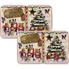 your castle Set da 2 Scatole di latta piccola scatola rettangolare Xmas Melody per biscotti, scatola decorativa per biscotti di Natale, cioccolatini e praline, contenitori per alimenti, Volume: 400 ml