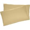 H HANSEL HOME 2 Pezzi Federe 80x40cm per Cuscino Letto in 100% Microfibra con Cerniera, Copricuscini Morbido e Trasparente - Cachi