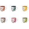 H&H Indian Summer Set 6 Tazze Caffè, New Bone China, Senza Piattino, cc100