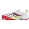adidas F50 League Laceless Football Boots Turf Kids, Scarpe da Calcio, Cloud White/Core Black/Solar Yellow, 28 EU