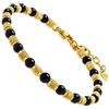 Dada Gioielli - Bracciale Significato Pietre Certificate Naturali 4mm Ametista Spiritualità, Agata Protezione, Amazonite Ottimismo, Sodalite Comunicazione 16,5+3 cm (Nero Agata e Oro)
