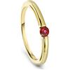 MIORE - Anello di fidanzamento da donna con pietre preziose rubino rosso in oro giallo 14 carati 585