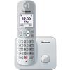 Panasonic Dual-Micro/Nano KX-TG6851GS - Telefono cordless (bloccare fino a 1.000 numeri di telefono, dimensione carattere, altoparlante forte, vivavoce duplex), argento perla