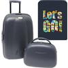 WELL HOME MOBILIARIO & DECORACIÓN Set di valigie trolley + beauty case abs inserisci una custodia protettiva Let´s go, multicolore, Set valigia Trolley + trousse con custodia protettiva