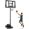 GOPLUS Canestro da basket per esterni, altezza cestello regolabile da 135 a 305 cm, cestino da basket con parete posteriore, supporto da basket portatile con ruote, anello da basket per bambini,