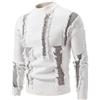 YOSUWOAI Maglione da uomo gotico punk grunge a maniche lunghe, girocollo, oversize, lungo strappato, vintage, a coste, Y2k, lavorato a maglia Harajuku Top invernale, O bianco., M