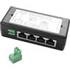 YAODHAOD POE Injector 100 megabyte, Power over Ethernet tramite alimentatore di rete 12 V, 24 V, 48 V, distanza fino a 100 m, spina da parete tramite Ethernet per dispositivo POE (4 porte 100 Mbps, 9