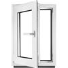 Generic ‎BauPLAZA - Finestra Serramenti in PVC - BIANCO - Vetro triplo - LxA 40 x 55 cm Sinistra - Rinforzo in acciaio - LxA 400 x 550 mm - Funzione Girevole - Ottima scelta