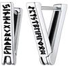 FaithHeart Orecchini Uomo Orecchini Cerchio Rune Vichinghe Rune Celtiche Triangolo Cerchio Acciaio Inox Antiallergico con Onice Gioielli Amuleto Nordico