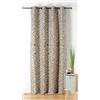 Linder - Tenda in tessuto Upcyclé - Tessuto e tinto in Francia - Tenda in stile tigre - Finitura occhielli canna di fucile - Colore Beige Chamoix e Grigio Certososo - Dimensioni 140 x 240 cm