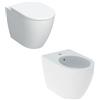COPPIA SANITARI VASO BIDET E COPRIVASO RALLENTATO GEBERIT ICON A TERRA RIMFREE