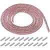 QUARKZMAN 4mm x 1,2m Nastro di Strass Catena con Strass Corda Cristallo Lacci Scarpe per Decorazione Fai Da Te Sneakers Maglioni Creazione di Gioielli Vestiti, Rosa con Aghi Connettori