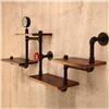 XCRFKGW Scaffale a Parete Industriale, Organizzatore di Tubi in Ferro Battuto Rustico con Ripiani in Legno, Mensole Galleggiante Decorativo per Soggiorno, Camera da Letto e Cucina