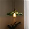SIYGANK Lampada a Sospensione in Vetro Verde, Grande Lampada a Sospensione a Forma di Fiore di Loto, lampadario Vintage in Fattoria, Lampada a Sospensione Moderna nordica della metà del secolo, per c