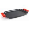 Lacor - 24347 - TitanFull Grill Plate, Fusione di Alluminio, Antiaderente TRIcapa QuanTanium®, PFOA 100% libero, Fondo FULL INDUCTION, Maniglie in Silicone Rimovibili, 34 x 25 x 3 cm, Nero.