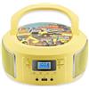 Cyberlux Boombox Portatile Con Radio FM, AUX-in, CD/CD-R, USB, Connettore per Cuffie, Impianto Stereo Compatto per Bambini (Giallo Glamour)