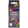 folia 390529 - Set di 5 pennarelli a gesso Neon Lights, punta rotonda 1-2 mm, gesso liquido a base d'acqua, per lavagne, pellicola da lavagna, vetro, plastica, lavabile con acqua