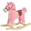 Giordanoshop Cavallo a Dondolo per Bambini in Legno e Peluche Rosa