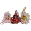 bambola di porcellana-set da 3 statue per collezione-bambina fiori natura vestit
