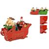 Slitta con babbo natale renne giostra con carillon rosso verde per decorazioni a