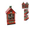 Giostra di natale con musica carillon casetta per decorazioni addobbi natalizi i