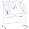 TECHLY Accessori - Vari - Lavagna Magnetica Bifacciale 90x120 Cm Con Ruote E Mensola...